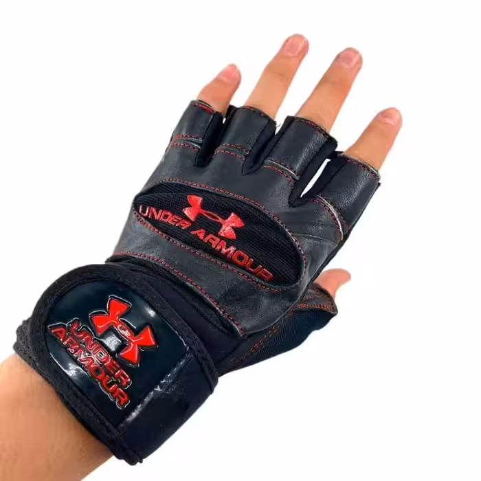 دستکش بدنسازی چرم آندر آرمور سایز L