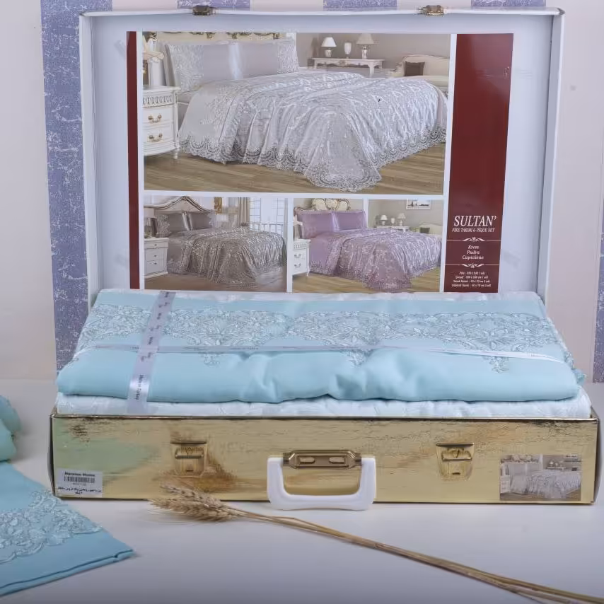 روتختی دونفره پتویی ترک آبی روشن