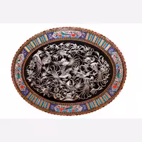 تابلو قلمزنی قاب خاتم نقاشی بیضی سایز 70در90