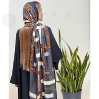 شال بهاره نخی نیلا منگوله دار

