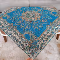 رومیزی ترمه یزد طرح ابریشم سایز 1 در 1  قیمت و کیفیت عالی 