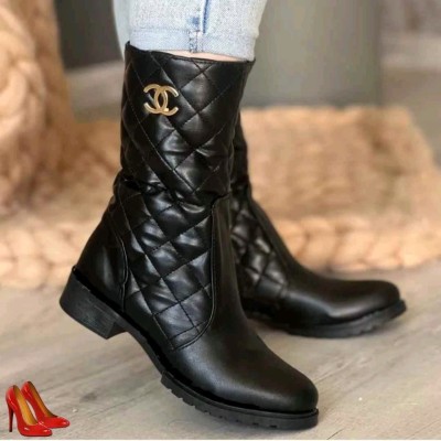 بوت زنانه جدید رویه شنل چرم پلاس پاخور شیک سایز 37تا40