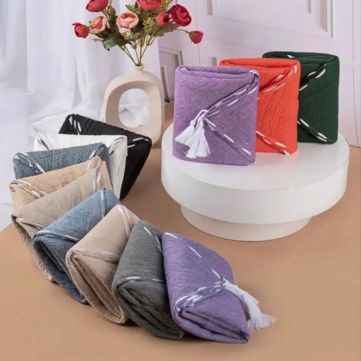 شال نخی بخیه دوزی