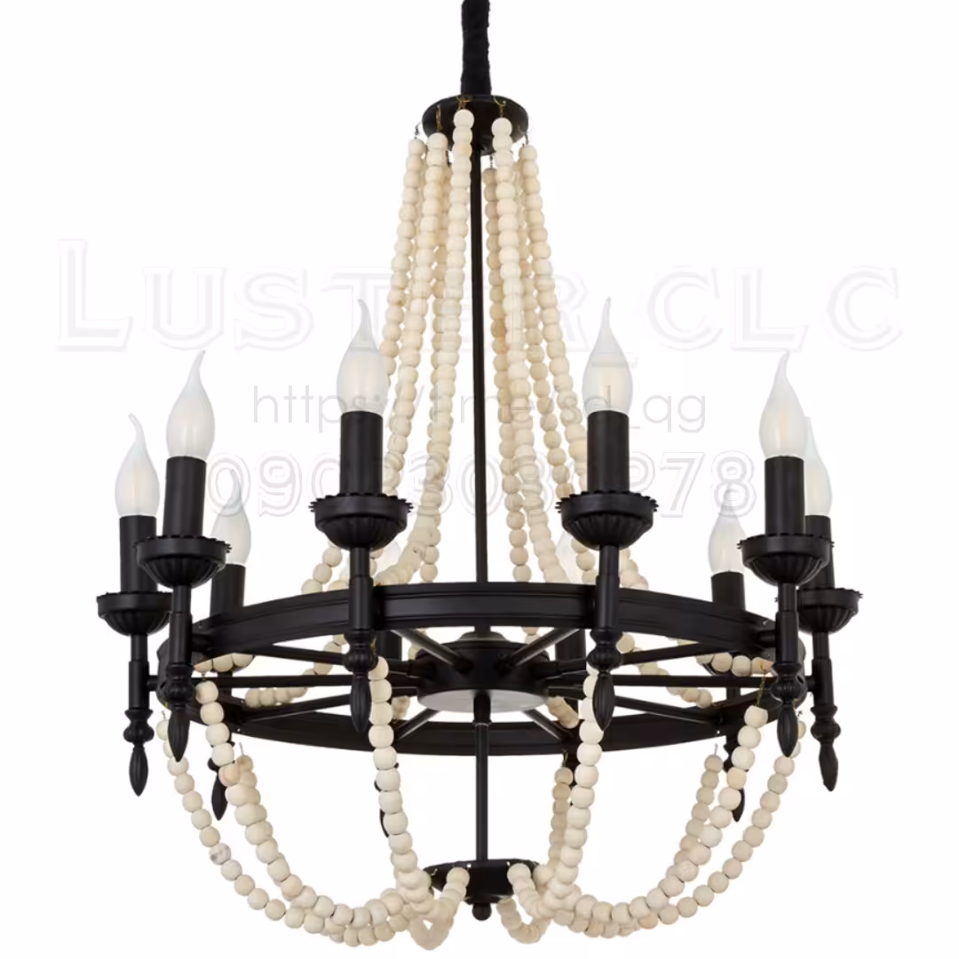 لوستر مشکی سالن پذیرایی پروفیلی فلزی ارزان مناسب منازل مساجد حسینیه ها و کافه رستوران مدرن جدید باضمانت 10 شعله کد M8142