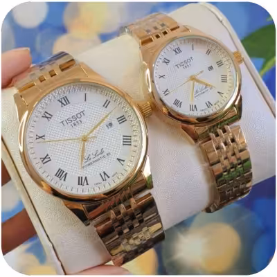 ساعت مچی ست مردانه و زنانه بند استیل بدنه استیل