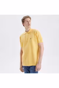 تی شرت یقه پولو زرد مردانه تيشرت يقه آستين كوتاه مدل Nautica