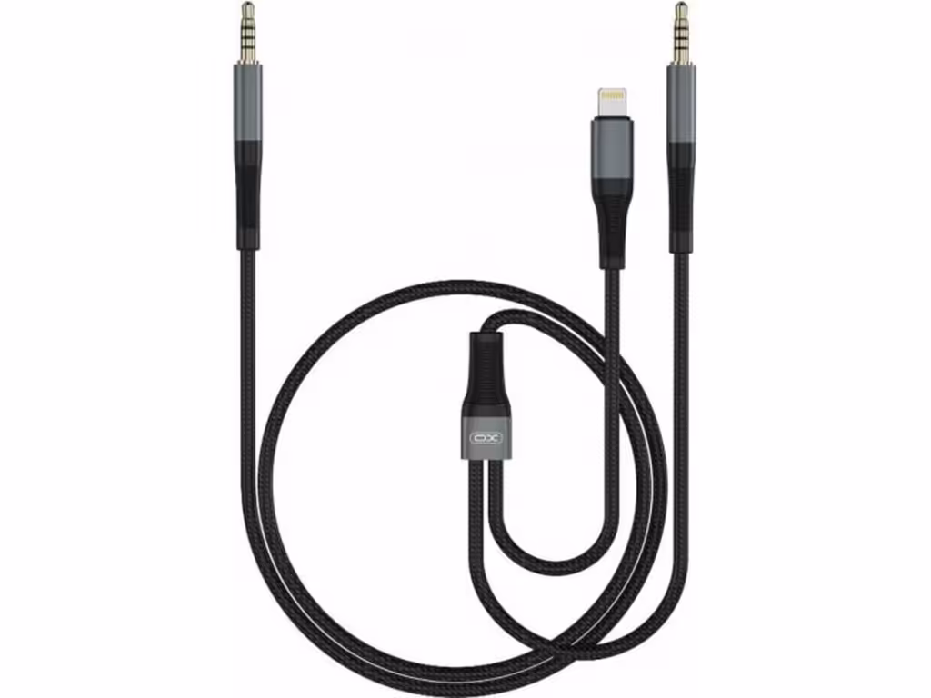 کابل صدای دو سر جک 3.5 میلی‌متری ایکس‌او XO 3.5mm To Lightning   3.5mm Audio Cable XO-NB178A
