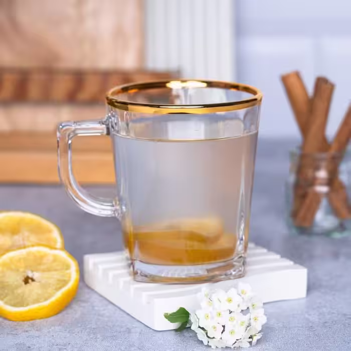 لیوان لب طلایی بلوری ساخت چین شرکت بلینک مکس مدل کار بسته شش عددی