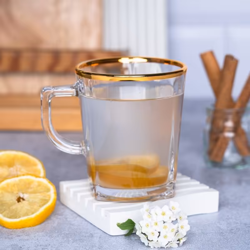 لیوان لب طلایی بلوری ساخت چین شرکت بلینک مکس مدل کار بسته شش عددی