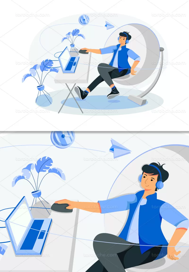 وکتور دوره های آنلاین آموزشی | گرافیک با طعم تربچه