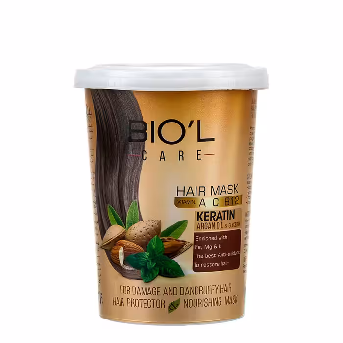 ماسک مو تغذیه کننده بیول حاوی عصاره بادام و نعنا حجم 500 میلی لیتر