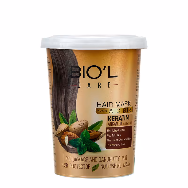 ماسک مو تغذیه کننده بیول حاوی عصاره بادام و نعنا حجم 500 میلی لیتر