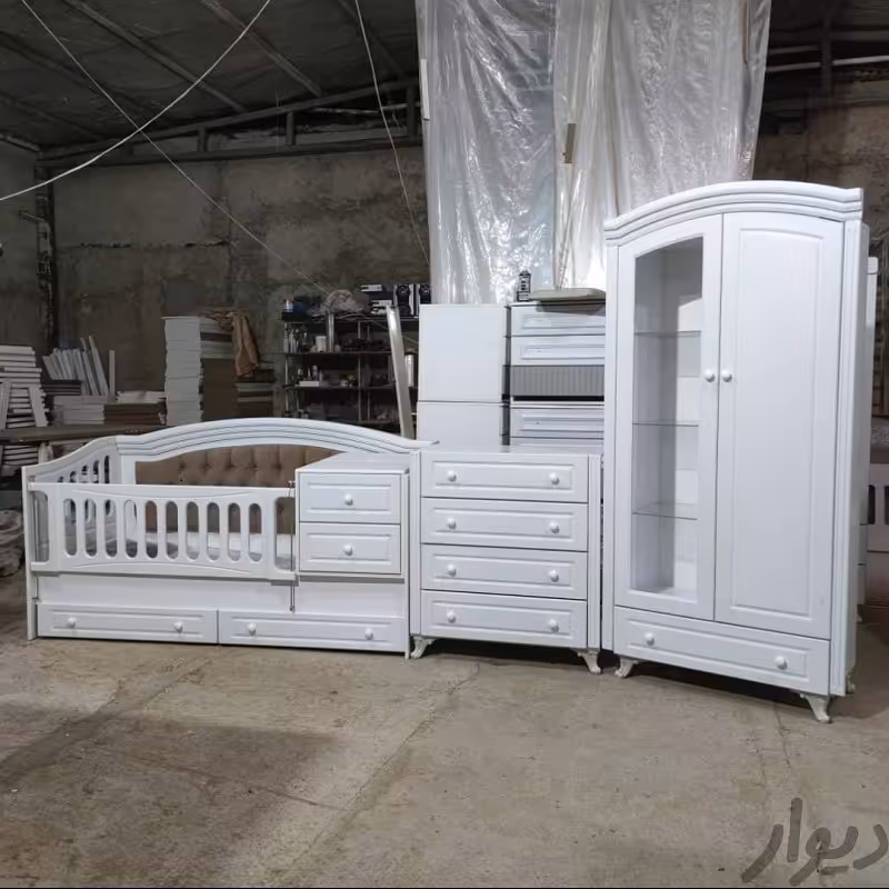 سرویس خواب نوزاد و نوجوان مدل کرال دار و تخت چند منظوره کاناپه ی و لمسه خور