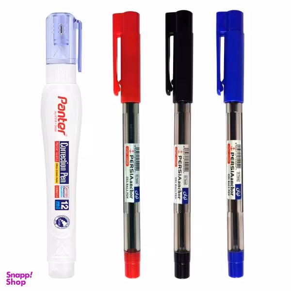 خودکار پرشیا انکر مدل لیان کد 100 بسته 3 عددی به همراه غلط گیر