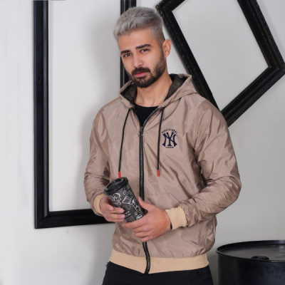 سویشرت شمعی مردانه کلاهدار رنگ کرمی