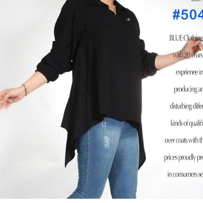 تونیک مشکی آستین گره ای 
نوع پارچه نخ 
قد جلوی کار 69 سانتی متر
قد بغل کار 85 سانتی متر در دوسایز لارج و ایکس لارج