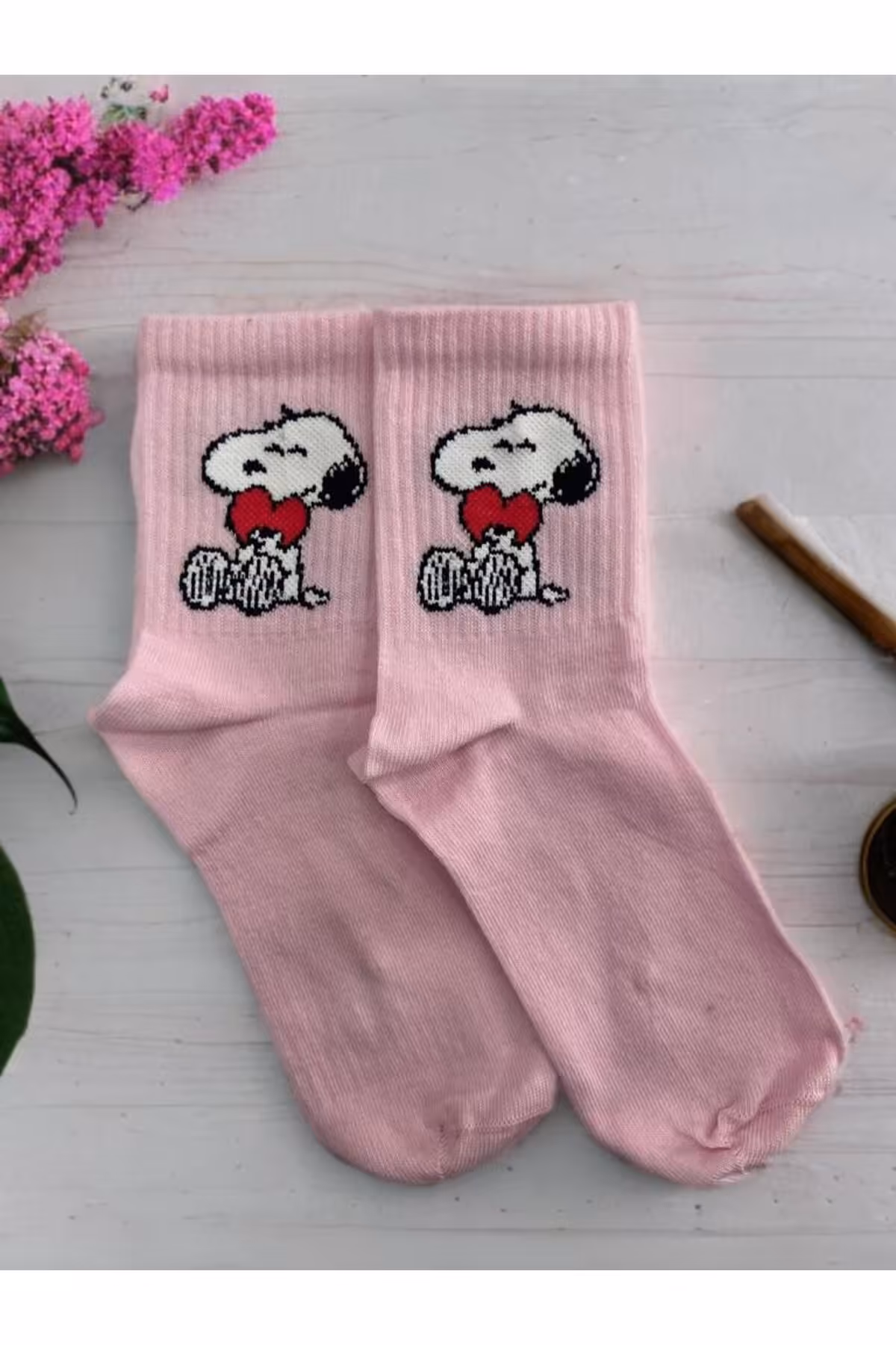 جوراب صورتی مردانه و زنانه تنیس کالج 6 قطعه کارتونی Forever