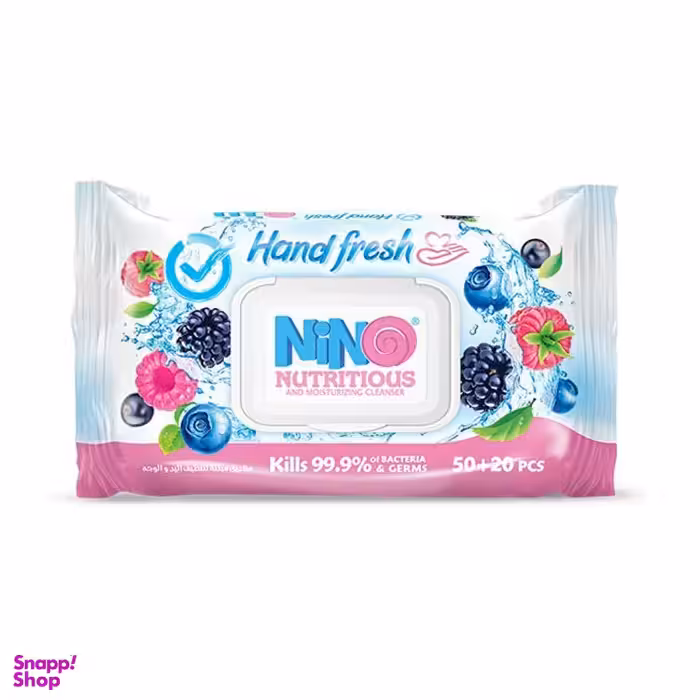 دستمال مرطوب نینو (Nino) مدل Hand Fresh Nutritious طرح میوه
