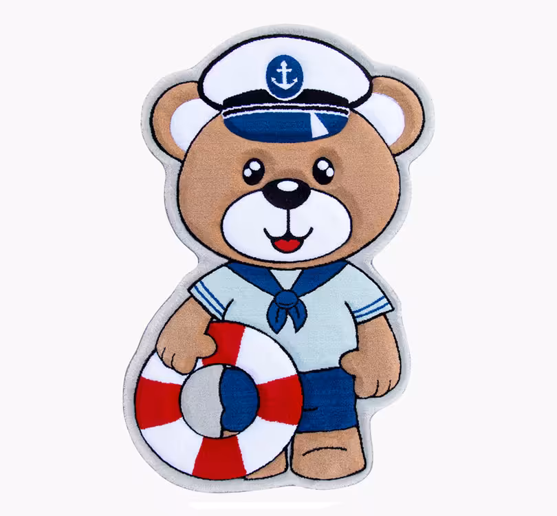 فرش کودک زرباف خرس ملوان طرح برجسته Zarbaf