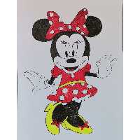 نقاشی میکی موس با خودکار رنگی