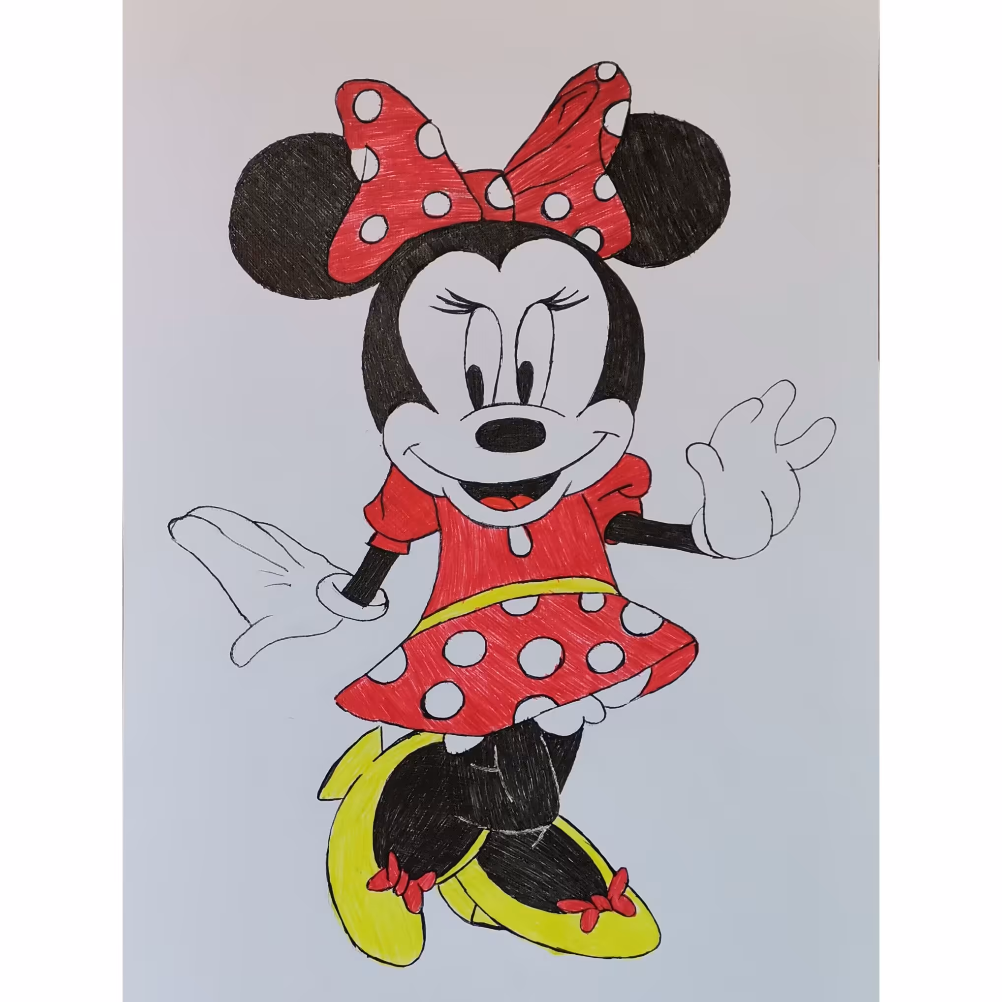 نقاشی میکی موس با خودکار رنگی