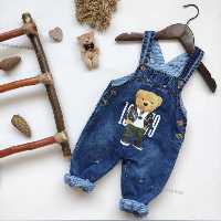 بیلر  لی (شلوار  پیشبندی) عیدانه طرح خرس شیک پوش کیفیت عالی سایز40.45.50