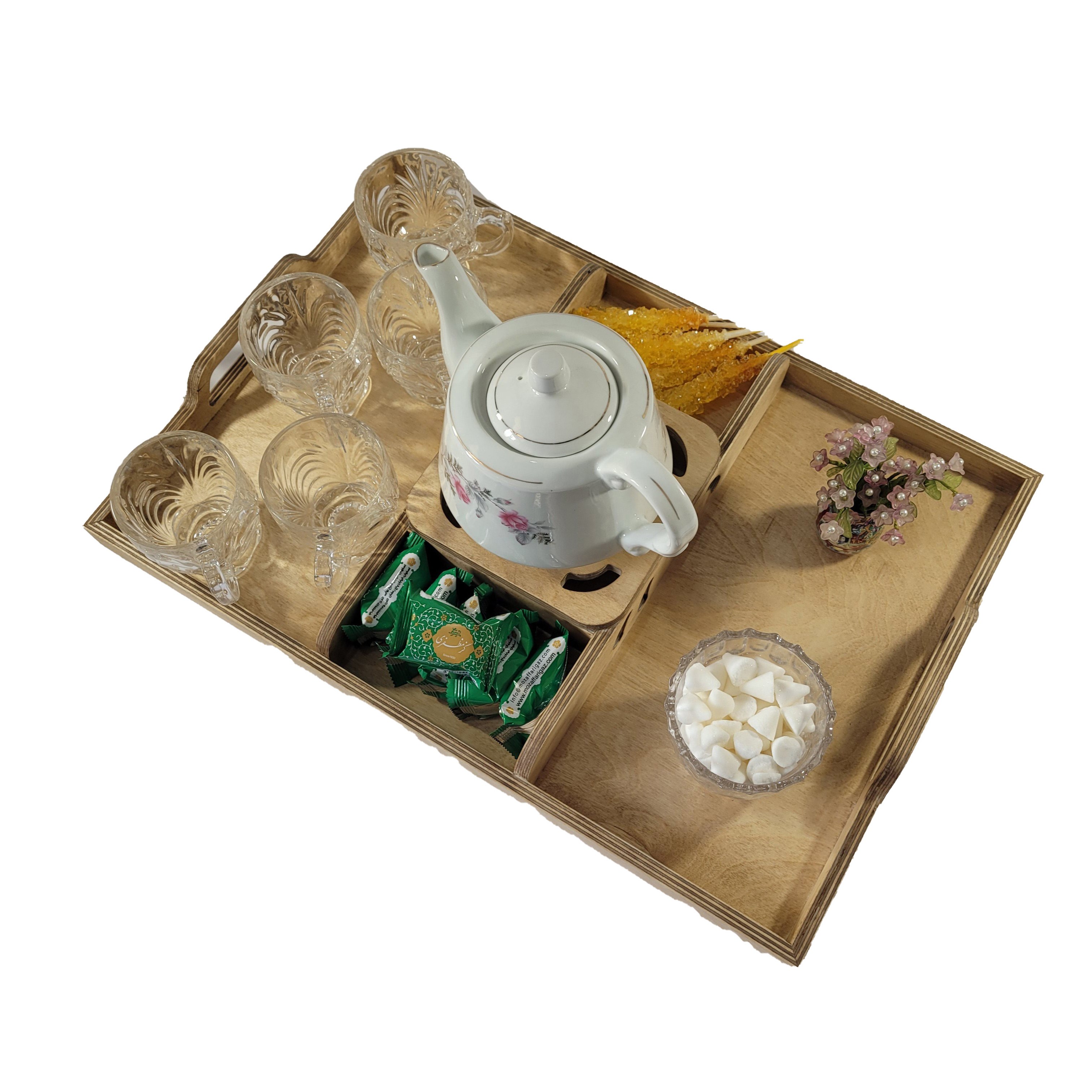 سینی وارمر دار چوبی
