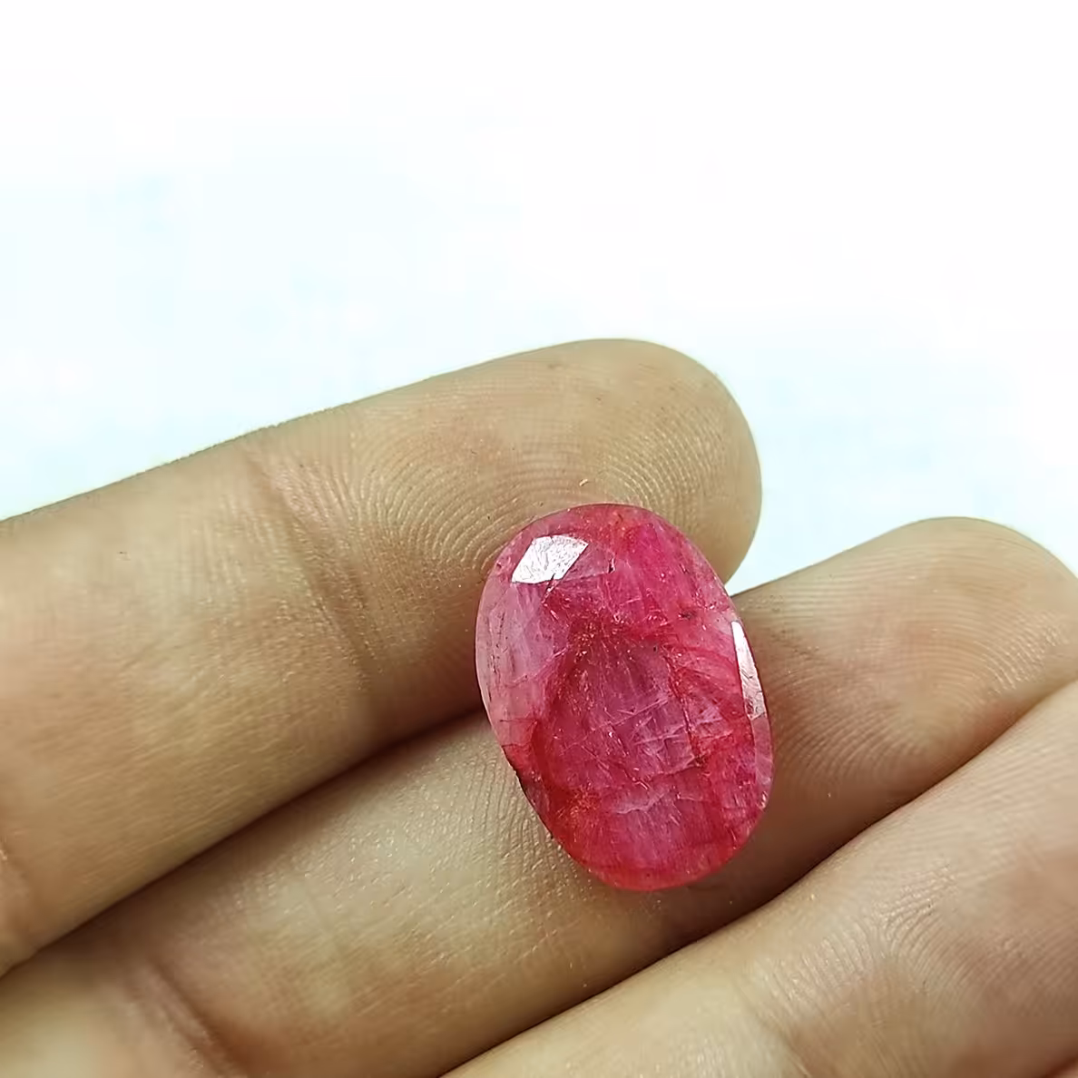 سنگ یاقوت سرخ طبیعی مدل بیضی کد 11591181
