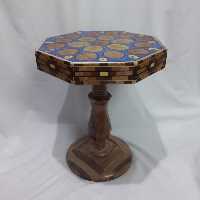 گل میز 8 ضلعی رو پلی استر آبی