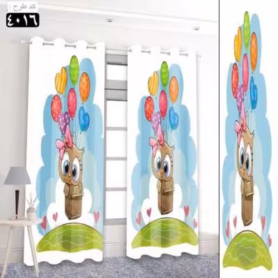 پرده تصویری طرح جغد و بالون