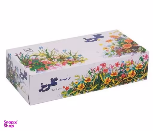 دستمال کاغذی گلریز (Golriz) طرح بهاره بسته 100 عددی