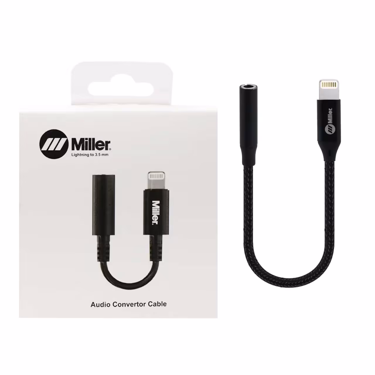 تبدیل Miller AUX TO Lightning مدل MJ-403 - جنس کنفی رنگ مشکی