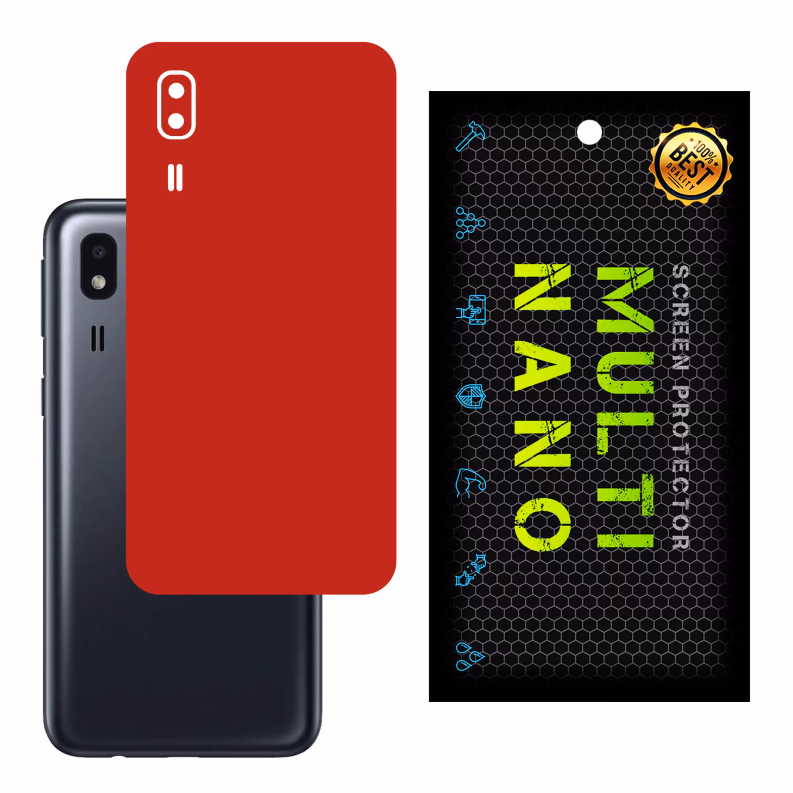 برچسب پوششی MultiNano مدل X-F1M-Red برای پشت موبایل  سامسونگ A2 Core