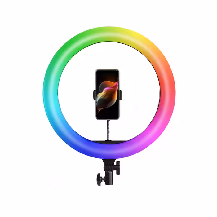 رينگ لايت RGB مدل MJ36 (سایز 14 اینچ)   سه‌پایه