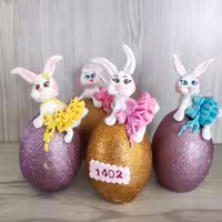 خرگوش خمیری‌(2عددی)🤩ارسال رایگان🤩. نماد سال 1402 .تخم مرغ هفت سین