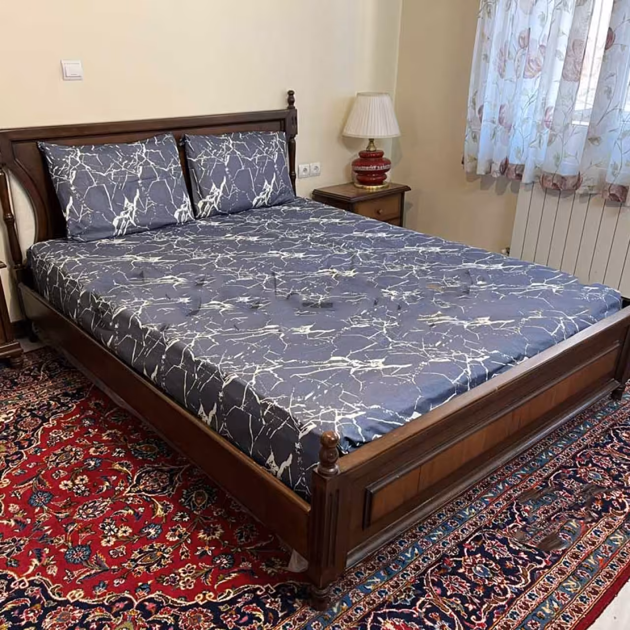 ملحفه کشدار مدل گرانیتی 2 نفره 3 تکه عرض 180