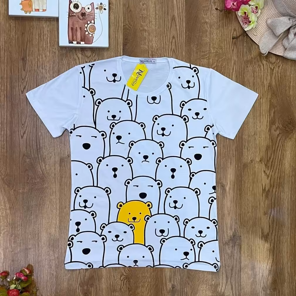 تیشرت خاص طرح خرسی مناسب فصل بهار تو شیش رنگ و بهترین جنس نخ سوپر پنبه
