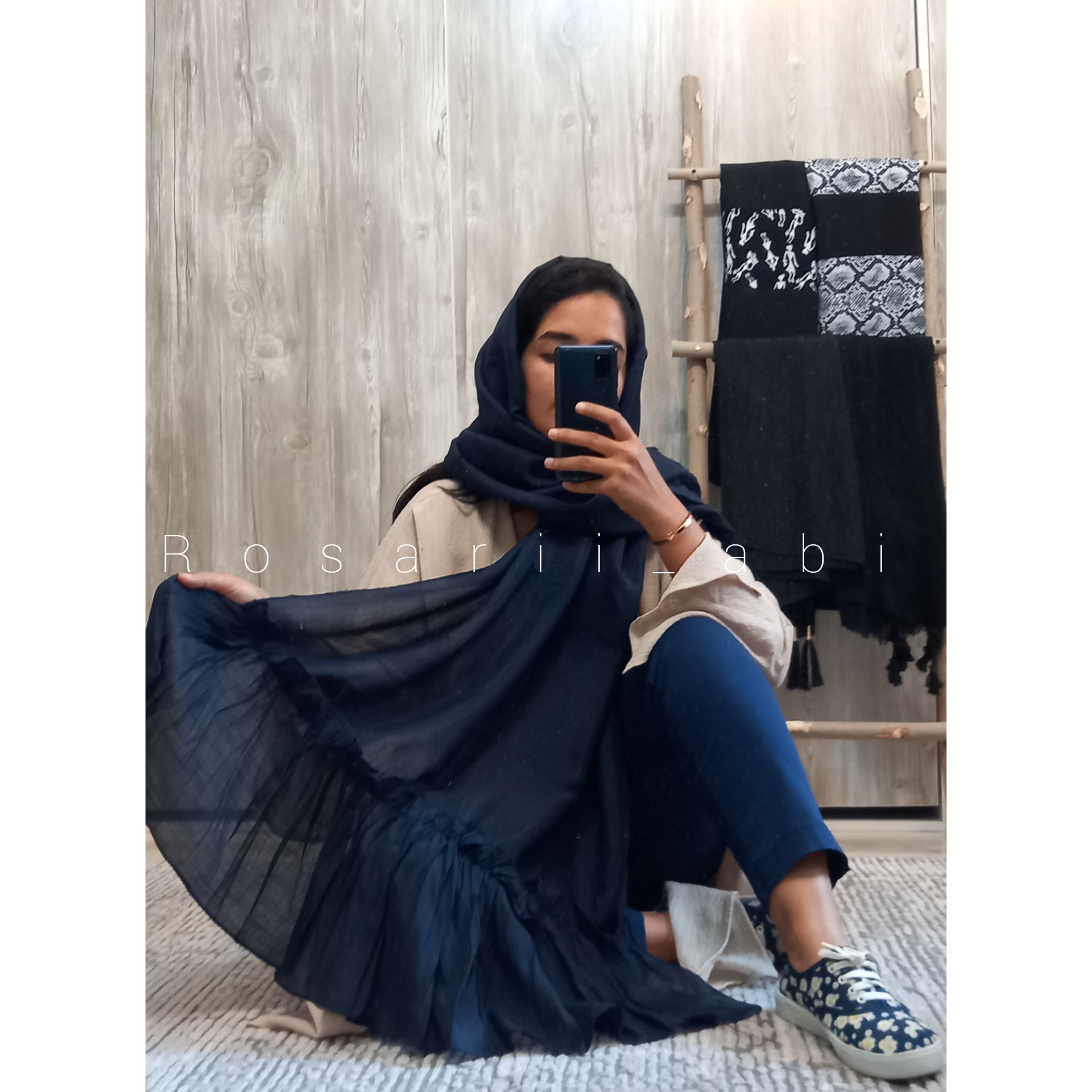 شال دامنی سرمه ای