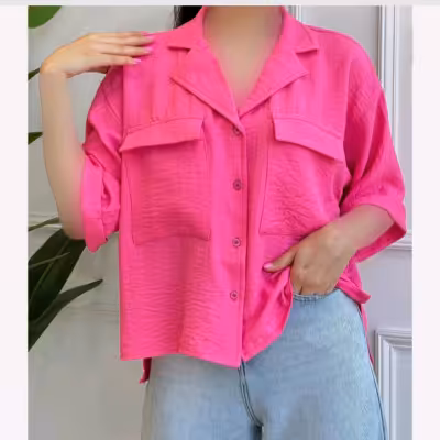 شومیز دوجیب جنس لینن شانتون