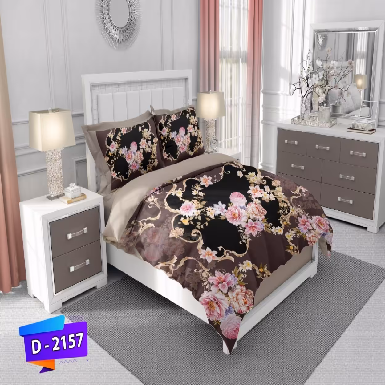 سرویس روتختی لمان کد 2157 دونفره 6 تکه