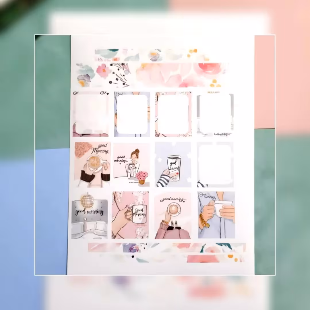 استیکر کادری مدل صبح بخیر کد 116