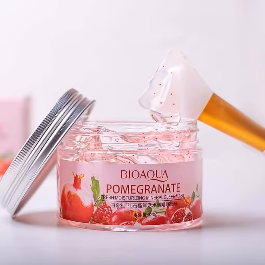ماسک انار کاسه ای بیوآکوا 120گرمی (ماسک قبل خواب ) ابرسان و روشن کننده