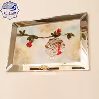 تابلو آیینه کاری  طرح برجسته و پتینه  شاخه انار  قاب تراش دار