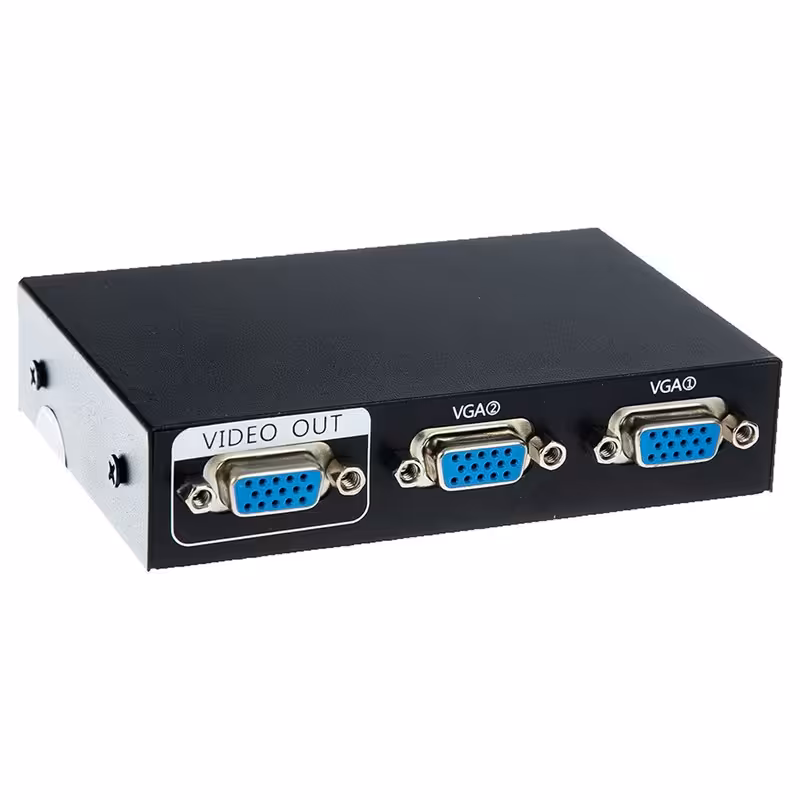 سوییچ 2 به 1 VGA جهت اتصال همزمان دو دستگاه به یک مانیتور