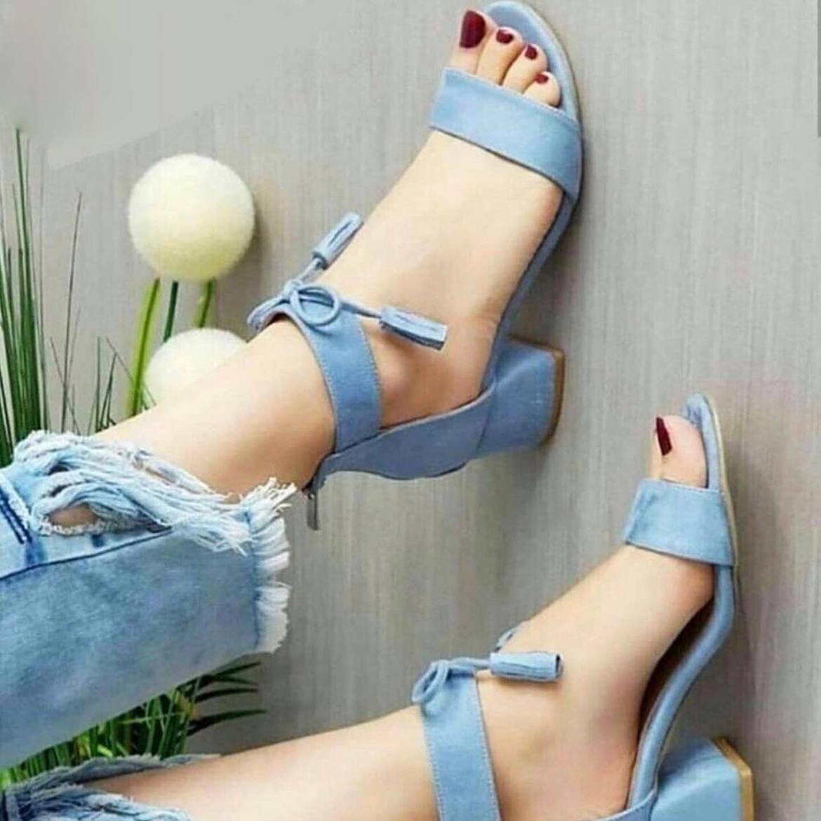 کفش تابستانه زنانه مدل منگوله با پاشنه 5 سانتی و کیفیت درحد ترک