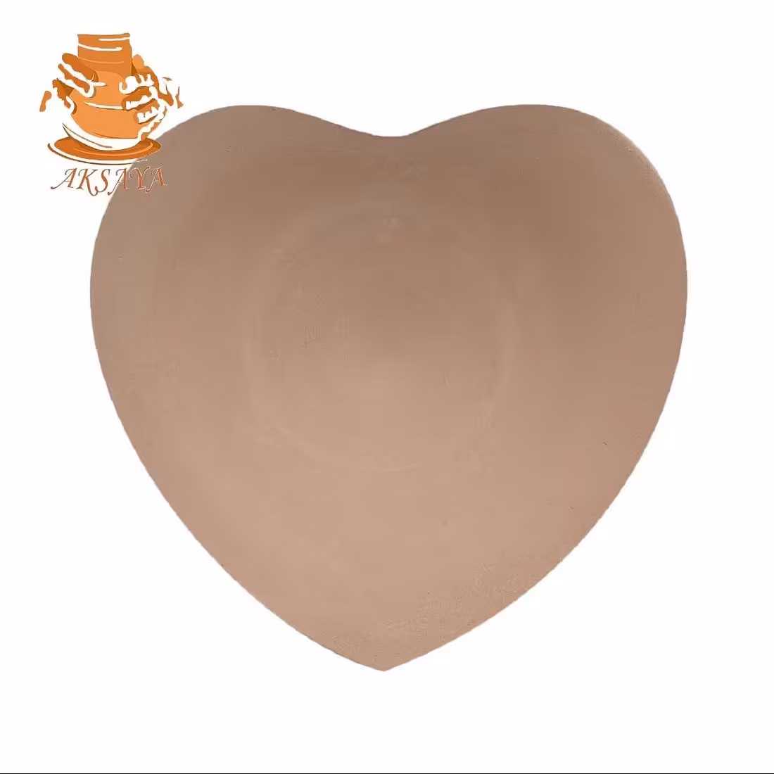 بشقاب سفالی خام مدل قلب قطر 25 سانتی متر