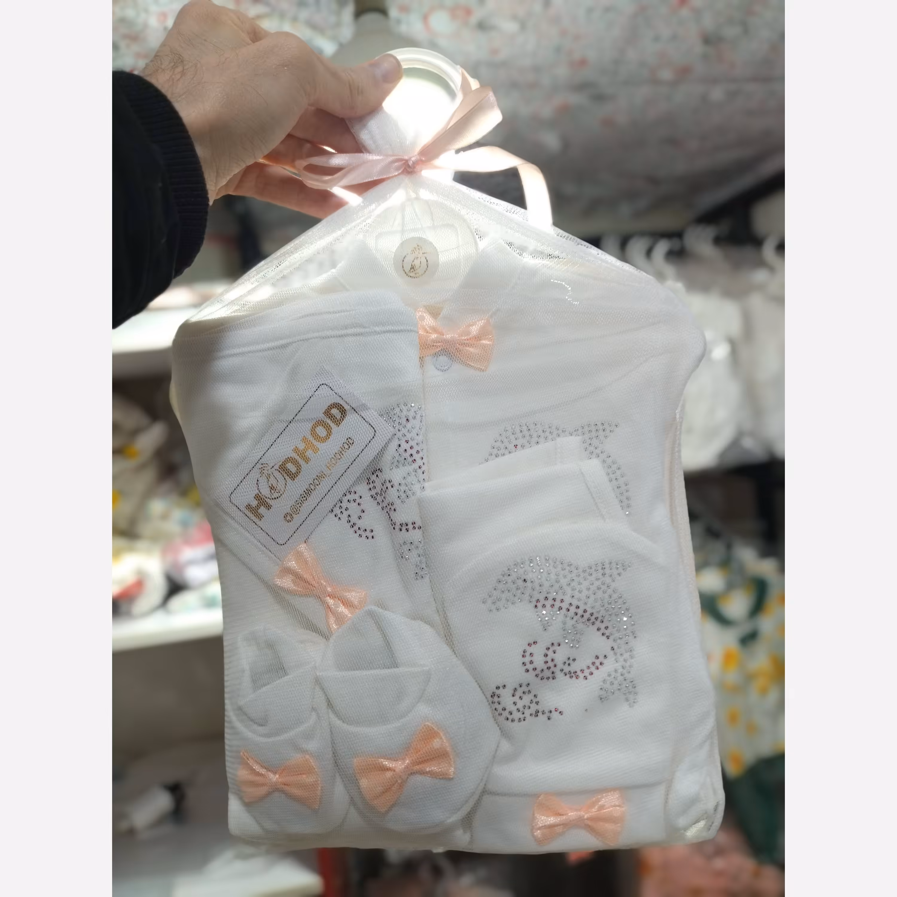 هشت تیکه نوزادی توری سیسمونی تا سه ماهگی سرهمی نوزادی لباس نوزادی 