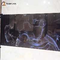 سرامیک براق سوپر پولیش ابروباد مشکی آبی کد 11503