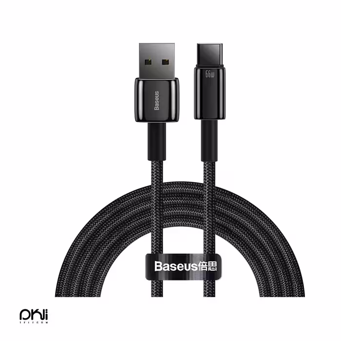 کابل Baseus USB to Type-c یواس‌بی به تایپ‌سی بیسوس 2 متری 66 وات - تلکام