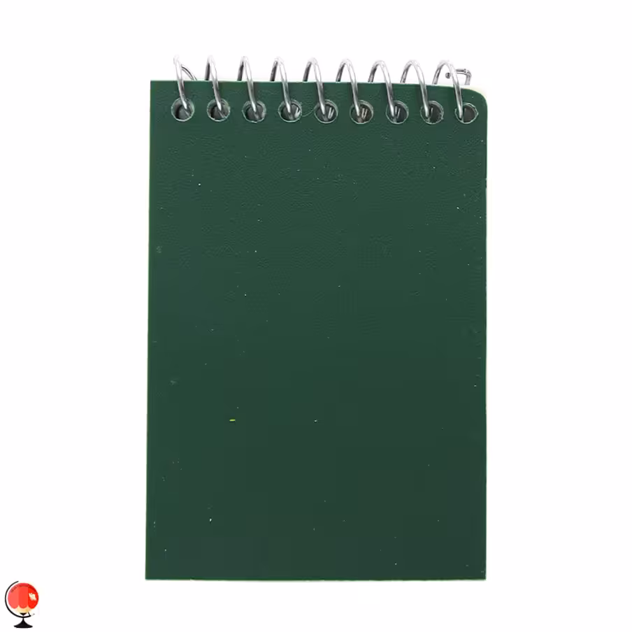 دفترچه یادداشت جیبی جلد طلقی رنگی سبز